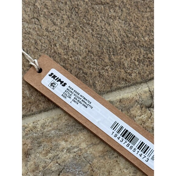 Skims Raw Edge Micro Scoop Bralette Onyx Large - Picture 9 of 9